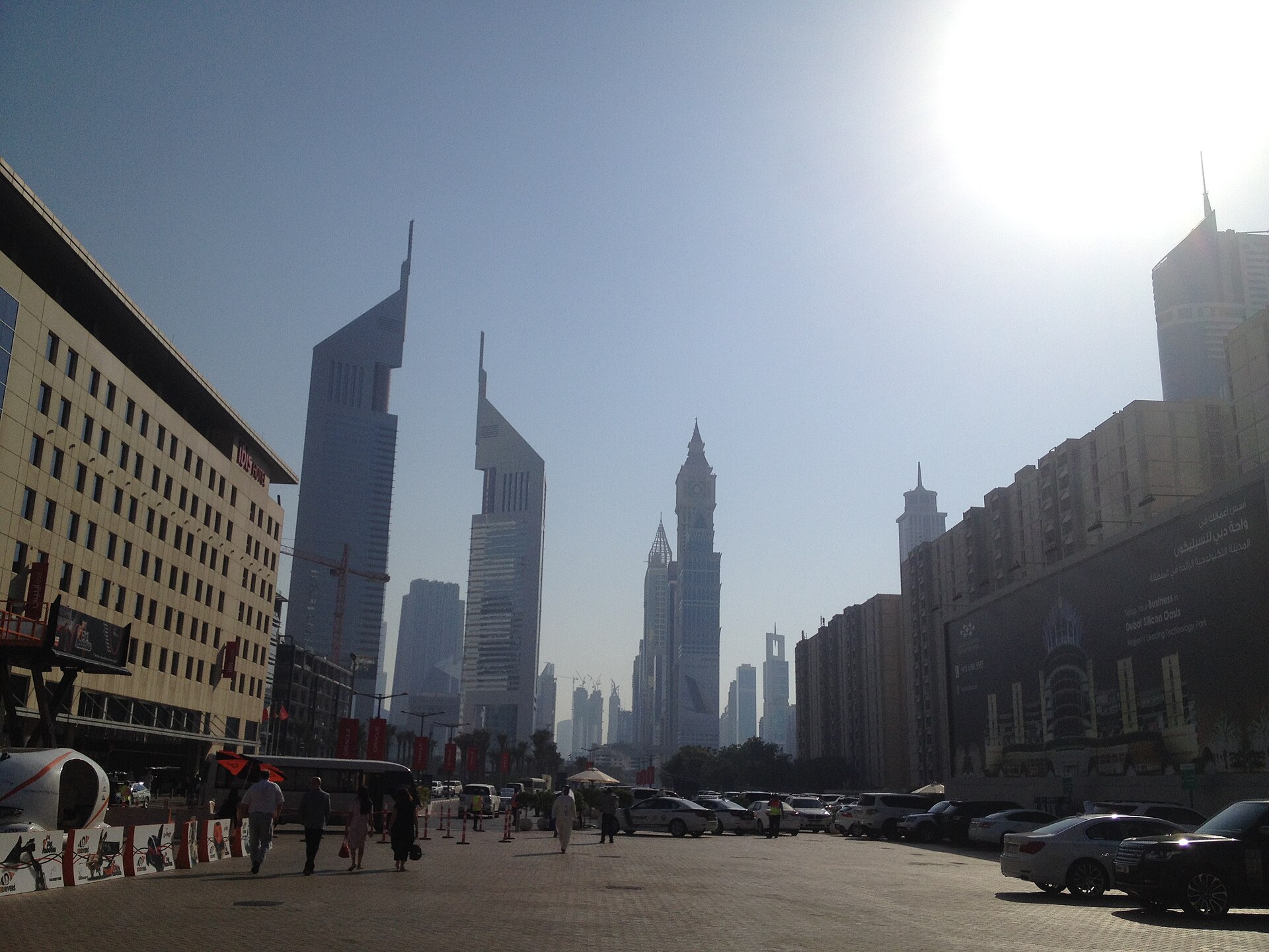 Dubai World Trade Centre district and Sheikh Zayed Road skyline